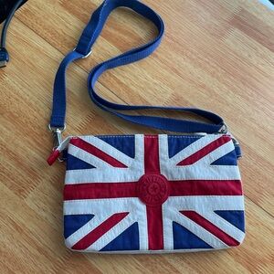 Kipling Red and White British Flag Crossbody Bag